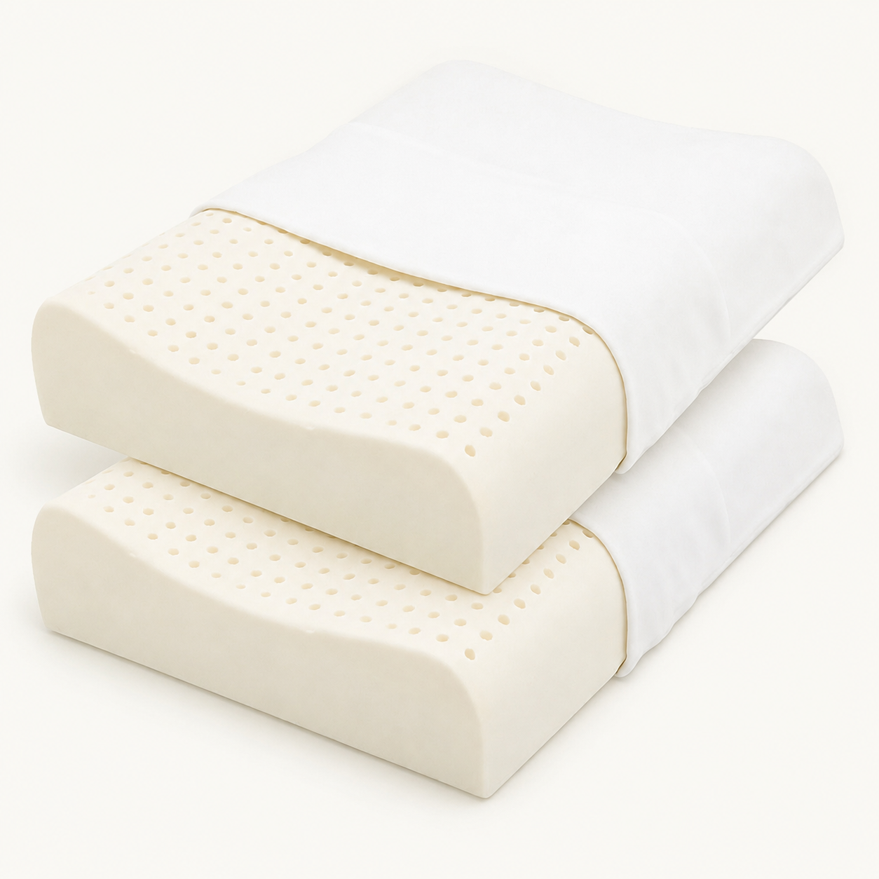 100% Organic Latex Contour Pillow for Back and Side Sleepers and Neck Support/Pain [GOTS & GOLS Certified]