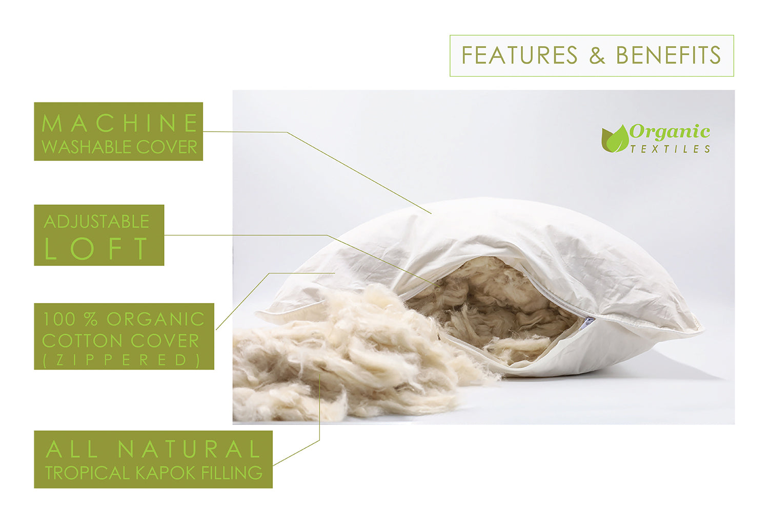 Organic Kapok Fiber Fluffed Fill Eco-friendly Kapok Filling Pillow