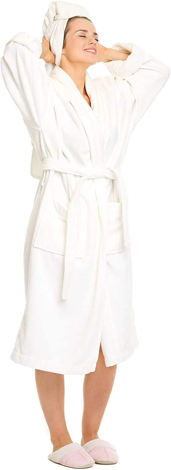 Women's Velour Bathrobe [GOTS Certified] [Available in Different Colors] - Organic Textiles