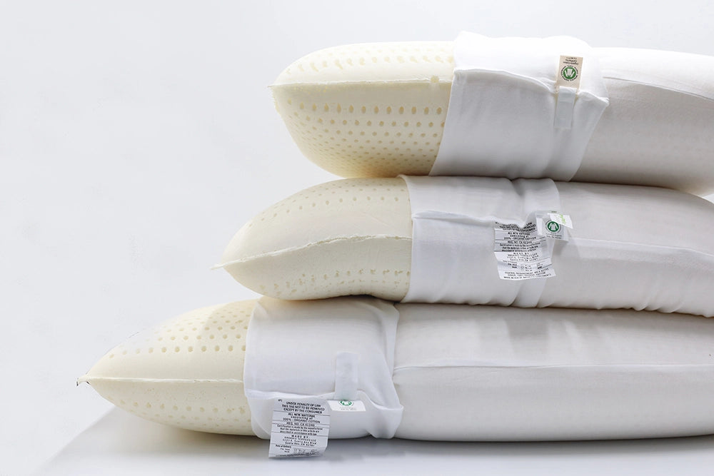 100% Talalay Natural Latex Pillow with GOTS Certified Organic Cotton Cover - Organic Textiles