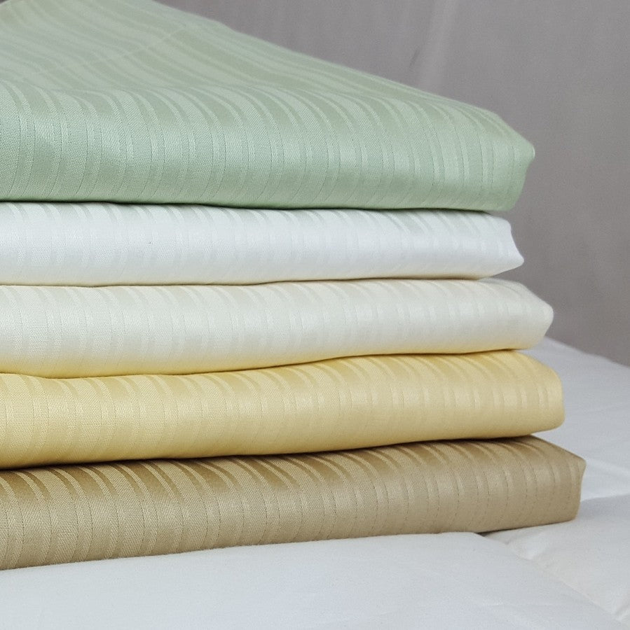 Organic Cotton Luxury Euro Collection Jacquard Stripe Sheet Sets (Different Colors and Sizes Available) - Organic Textiles