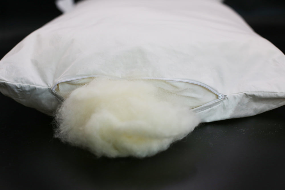 Natural Australian Wool Filled Pillow - Organic Textiles